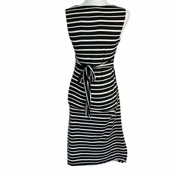 Rue 21 Striped Dress Black White Empire Waist Sleeveless Made in USA SZ SP - Picture 2 of 11